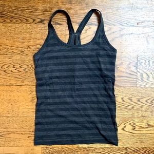 Hardly worn Lululemon Ebb to street striped tank